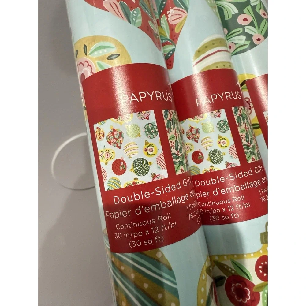 3 Papyrus Gift‎ Wrapping Rolls Paper Ornaments Christmas